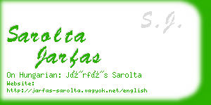 sarolta jarfas business card